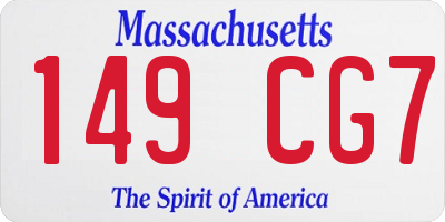 MA license plate 149CG7