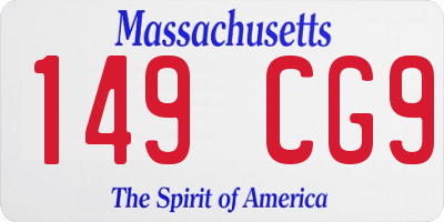 MA license plate 149CG9