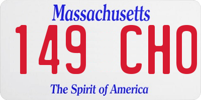MA license plate 149CH0