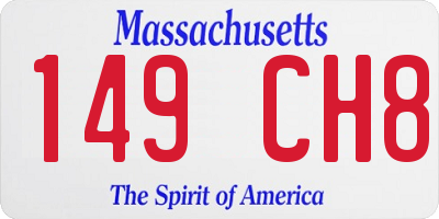 MA license plate 149CH8