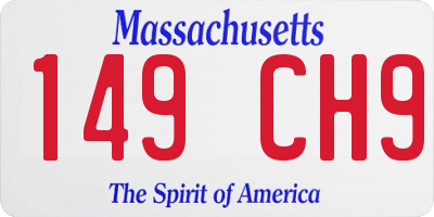 MA license plate 149CH9