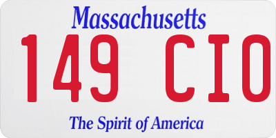 MA license plate 149CI0