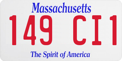 MA license plate 149CI1