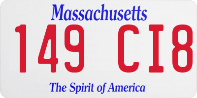 MA license plate 149CI8