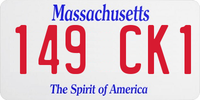 MA license plate 149CK1