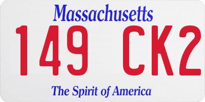 MA license plate 149CK2