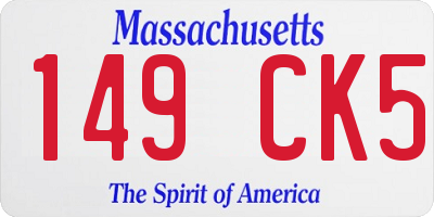 MA license plate 149CK5