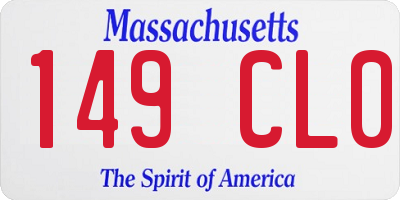 MA license plate 149CL0
