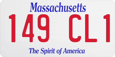 MA license plate 149CL1