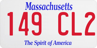 MA license plate 149CL2