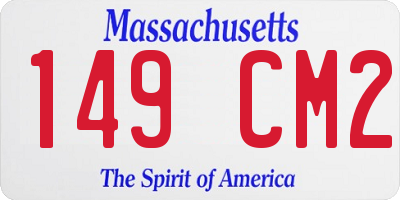 MA license plate 149CM2