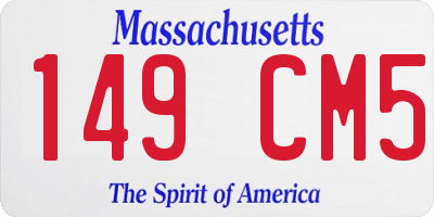 MA license plate 149CM5