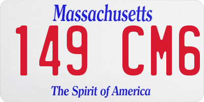 MA license plate 149CM6