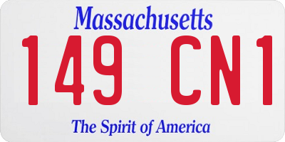 MA license plate 149CN1
