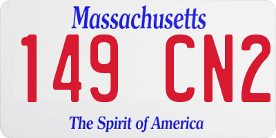 MA license plate 149CN2