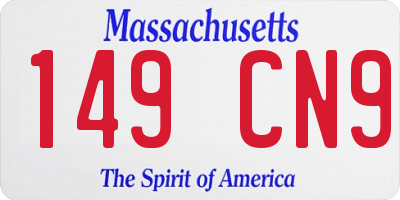 MA license plate 149CN9