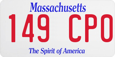 MA license plate 149CP0