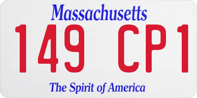 MA license plate 149CP1