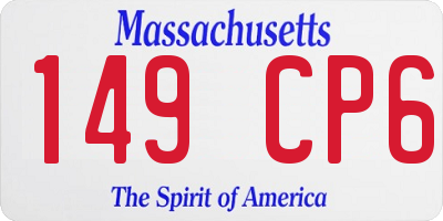 MA license plate 149CP6