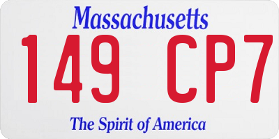 MA license plate 149CP7