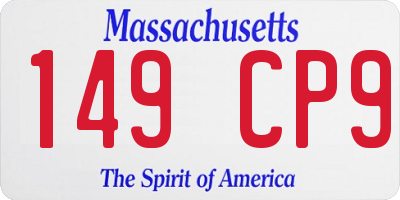 MA license plate 149CP9