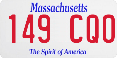 MA license plate 149CQ0