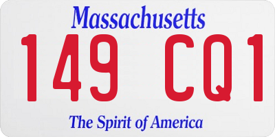 MA license plate 149CQ1