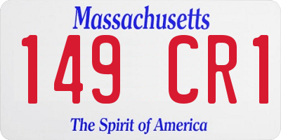 MA license plate 149CR1