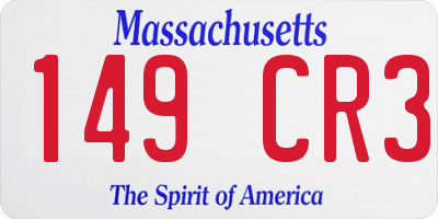 MA license plate 149CR3