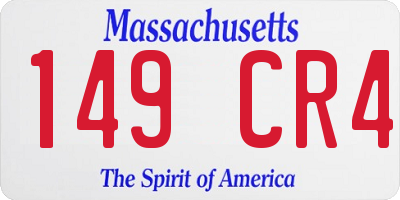 MA license plate 149CR4