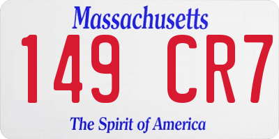 MA license plate 149CR7