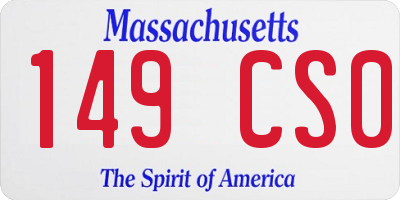 MA license plate 149CS0