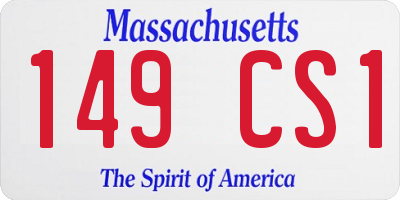 MA license plate 149CS1