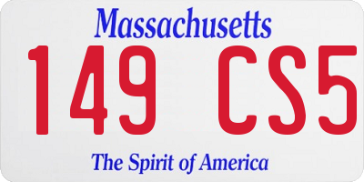 MA license plate 149CS5