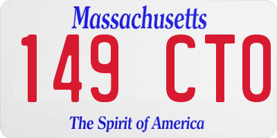 MA license plate 149CT0