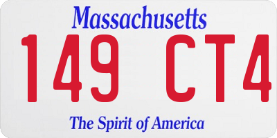 MA license plate 149CT4