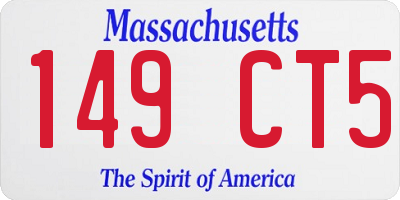MA license plate 149CT5