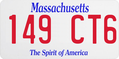 MA license plate 149CT6
