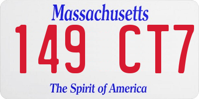 MA license plate 149CT7