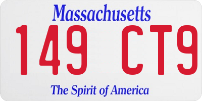 MA license plate 149CT9