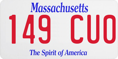 MA license plate 149CU0