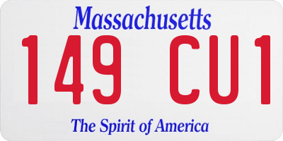 MA license plate 149CU1