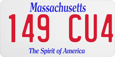 MA license plate 149CU4
