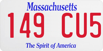 MA license plate 149CU5