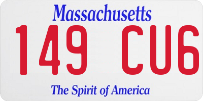 MA license plate 149CU6