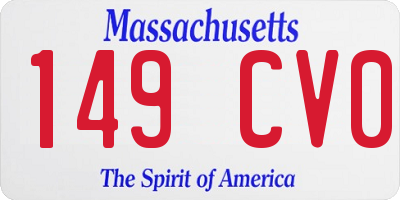 MA license plate 149CV0