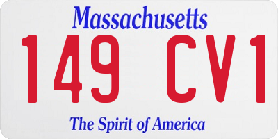 MA license plate 149CV1