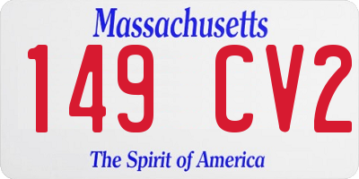 MA license plate 149CV2