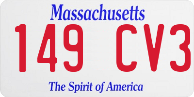 MA license plate 149CV3