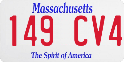 MA license plate 149CV4